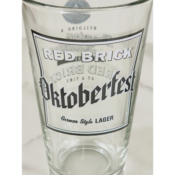 Red Brick Oktoberfest German Styler Lager Pint Beer Glass 16oz Drinkware x2 - Picture 4 of 13